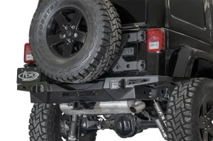 Jeep JK Bumper - Rear - Addictive Desert Designs - Stealth Fighter - Hammer Black with Satin Black panels - `07-`18